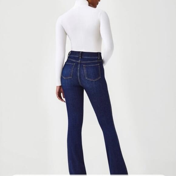 SPANX Midnight Shade Flare Denim Stretch High Rise Jeans, Size XL Tall - Picture 2 of 13
